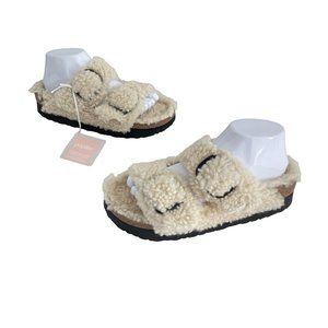 Papillio by Birkenstock Arizona Big Buckle Shearling Sandal, Size 40 (US 9.5) NW